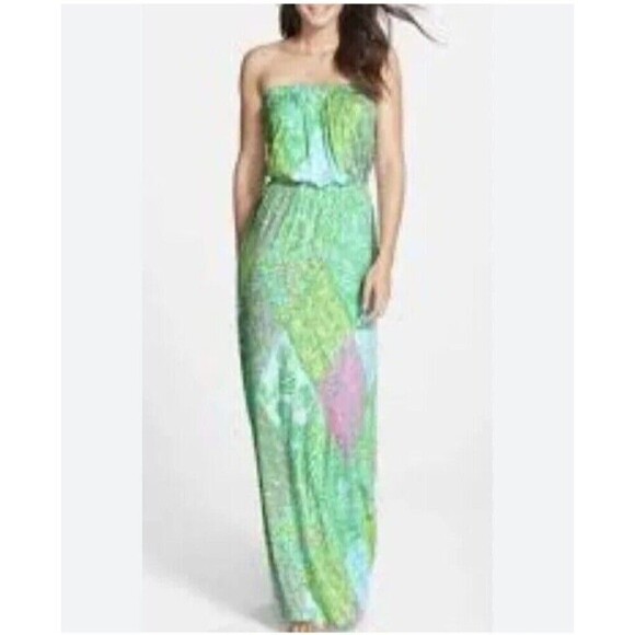 Lilly Pulitzer Dresses & Skirts - Lilly Pulitzer Marlisa Sun Dance Maxi Dress XS Patchwork Print Resort Boho Beach
